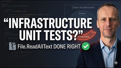 Unit Testy w Infrastructure (. NET) File. ReadAllText bez bólu, Clean Architecture.  C# OOP Kurs cz. 14