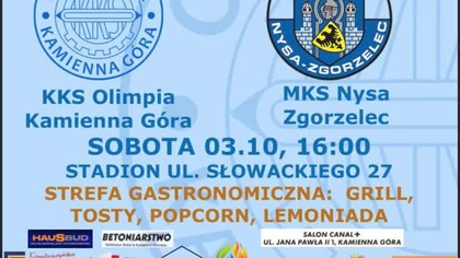 Zapowiedź meczu Olimpia Kamienna Góra - Nysa Zgorzelec (03. 10. 26 r. )