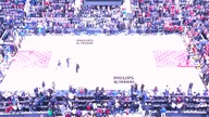 Prezentacja w 3d drużyny Atlanta Hawks. Jako ekran posłużyło boisko.