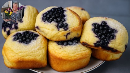 Drożdżówki z serem i jagodami  Puszyste Ciasto, Dużo Jagód i Sera!