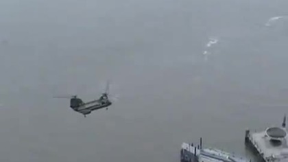 President Obama arriving in New York City with Super Force