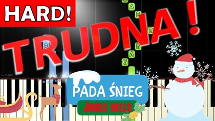  Pada śnieg (Dzwonki sań, Jingle bells) - Piano Tutorial (TRUDNA! wersja)  NUTY W OPISIE 