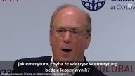 Szef BlackRock o potrzebie światowego przyw&oacute;dztwa i utracie nadziei wśr&oacute;d społeczeństw