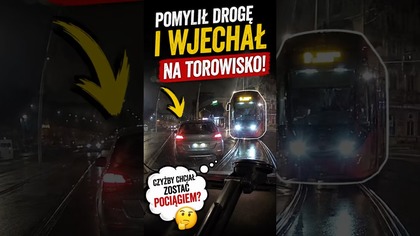 Pomylił drogę i wjechał na torowisko  #shorts #polskiekierowcy #droga