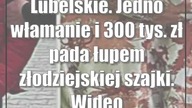 Lubelskie.  Jedno włamanie i 300 tys.  zł pada łupem złodziejskiej szajki.  Wideo