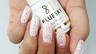 Bridal chevron holographic nails art / Bluesky 80611
