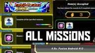 RED ZONE FUSION ANDROID 13 ALL MISSIONS 6 STR 3TURN 4TURN, INEVITABLE SHOWDOWN EXTRA MISSIONS DOKKAN