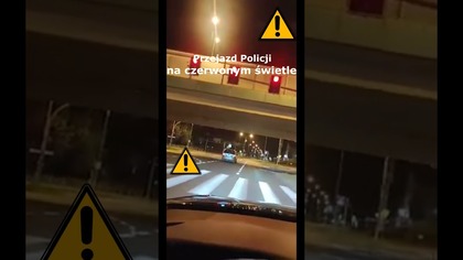 Przejazd Policji na czerwonym świetle - Kielce #shorts #rikordwidjo