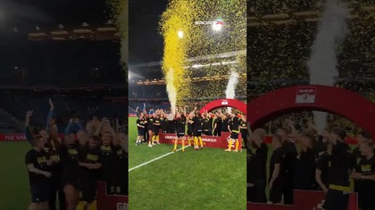 Wielki moment Michała Pazdana! Tak Wieczysta świętowała awans do Ekstraklasy! Trofeum poszło w górę