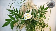 Wieniec ze sznurka z żywymi kwiatami [STRING WHITE WREATH WITH LIVE FLOWERS] Pomysły plastyczne DiY