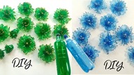 Pomysł jak zamienić plastikowe butelki w fantazyjne kwiaty i liście. DIY Niesamowity recykling