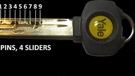 Yale Platinium 3 Star(9 pinów, 4 slajdery) - otworzony bez klucza i wypatroszony. #Lockpicking