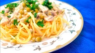 Spaghetti z groszkiem i pieczarkami - Jak zrobic - [Smakowite Dania]