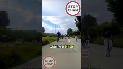 Kolizja na ścieżce rowerowej #stopcham #dashcam #rower #hulajnogi