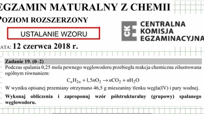 ZADANIE 19 CKE 2018 CZERWIEC USTALANIE WZORU CnH2n