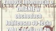 Zamość: Informacja o ZMIANIE w obchodach Jubileuszu 40-lecia ZMD Capella all Antico