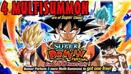 4 MULTISUMMON TRANSFORMING GOKU 250 MILLION SUPER DOKKAN FESTIVAL | Dragon Ball Z Dokkan Battle