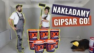 Nakładanie gipsu wałkiem.  Szpachlowanie sufitu na Q4 Gipsar Go od Atlasa