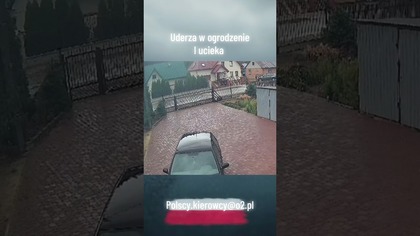 Poślizg, strzał w ogrodzenie i ucieczka! #wypadek #policja #poślizg