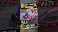 Zapatrzony rowerzysta uderza w auto i odjeżdża.  Tak wygląda odpowiedzialność?  #shorts #rower