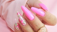 Pink flowers nails art tutorial / Gabrielle Nails Charbonne