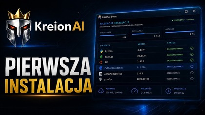 KreionAI - pierwsza instalacja - prościej i przyjemniej się nie da.