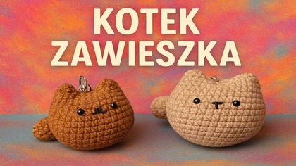 Kotek amigurumi  mały towarzysz do kluczy lub plecaka #608 PL/ENG