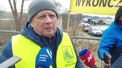 07. 03. 2023r Protest rolnik&oacute;w w Piaskach.  Niemcy cofnęli TIR-y z mąką z Polski
