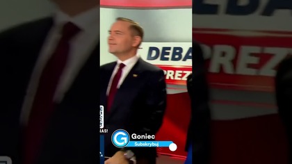 JAKUBIAK WPAROWAŁ Z KARTONOWYM RAFAŁEM TRZASKOWSKIM NA DEBATĘ