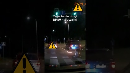 Zajechanie drogi przez BMW - Suwałki #shorts #rikordwidjo