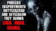 Podczas eksperymentu dotyczącego snu słyszałem trzy słowa.  LIMA.  INDIA.  SIERRA.