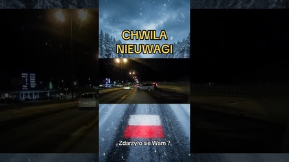 Ślisko.  Sekunda wystarczyła.  Tył skasowany, stres zostaje.  #ślisko #kolizja #chwilanieuwagi