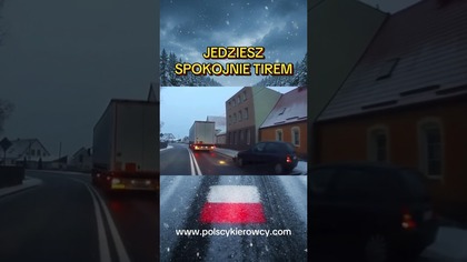 TIR jedzie spokojnie a osobówka uderza w niego z boku  #kolizja #tir #osobówka #polskiedrogi