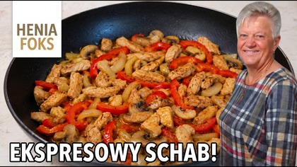 Schab z pieczarkami i papryką  szybki obiad z jednej patelni