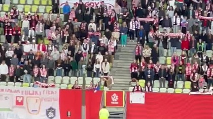 Dzieciaki na trybach w Gdańsku na meczu Polek pokazały nietypowy transparent 