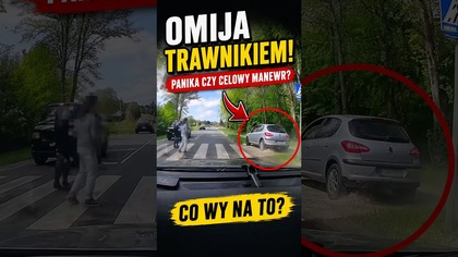 Peugeot ominął wszystko nawet asfalt.  Panika czy plan? #polscykierowcy #shorts