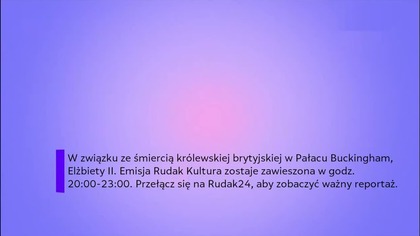 Rudak Kultura - Plansza o zawieszeniu emisji (08. 09. 2022)