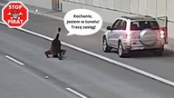 Stanął na głowie w najbardziej okamerowanym tunelu w Polsce.  Komedia w POW Ursynów .  STOP PIRAT