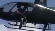 ekstremalne łapanie "ryby" Marlina z helikoptera