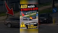 Audi wyjeżdża pod auto  Słaba widoczność czy brak ostrożności? #kolizja #audi