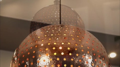 Hanging copper lamp - spherical ceiling lamp from Mexico [Bola]