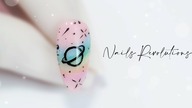 Pastel cosmos nails art tutorial step by