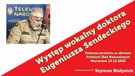 Występ Eugeniusza Sendeckiego na proteście w obronie polskich złóż naturalnych