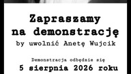 Zaproszenie na protest by uwolnić Anetę Wujcik.