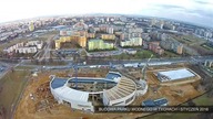 Budowa Parku Wodnego w Tychach z lotu ptaka.  Styczeń 2016 www. itychy.pl