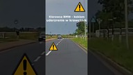 Kierowca BMW wyjeżdża ze skrzyżowania bokiem - uderzenie w krawężnik #shorts #rikordwidjo