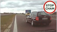 Audi spycha na pobocze na autostradzie A4 #1450 Wasze Filmy