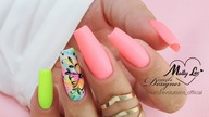Neon flower nails art tutorial / Allepaznokcie Molly Lac