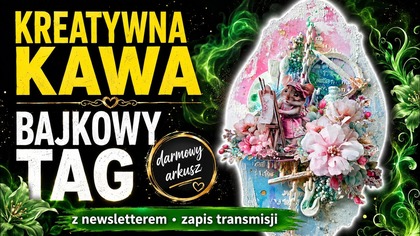 Bajkowy tag z darmowego arkusza  Kreatywna Kawa z newsletteremI Mixedmedia I DIY I Scrapbooking