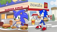 Sonic goes to McDonalds (AI generated)